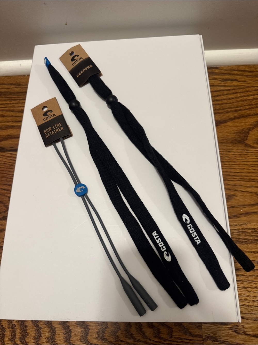 Costa Black Sunglass Retainers with Blue Logo Accent - Set of 3